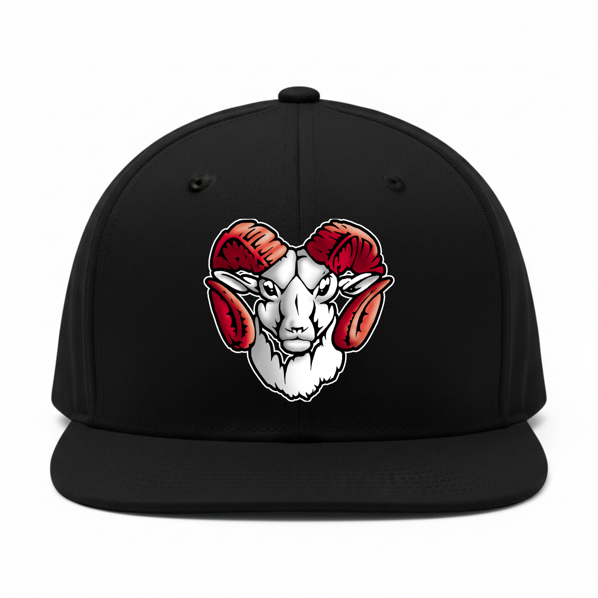 Trotwood Rams Snapback Hat — Bleed Red & Black