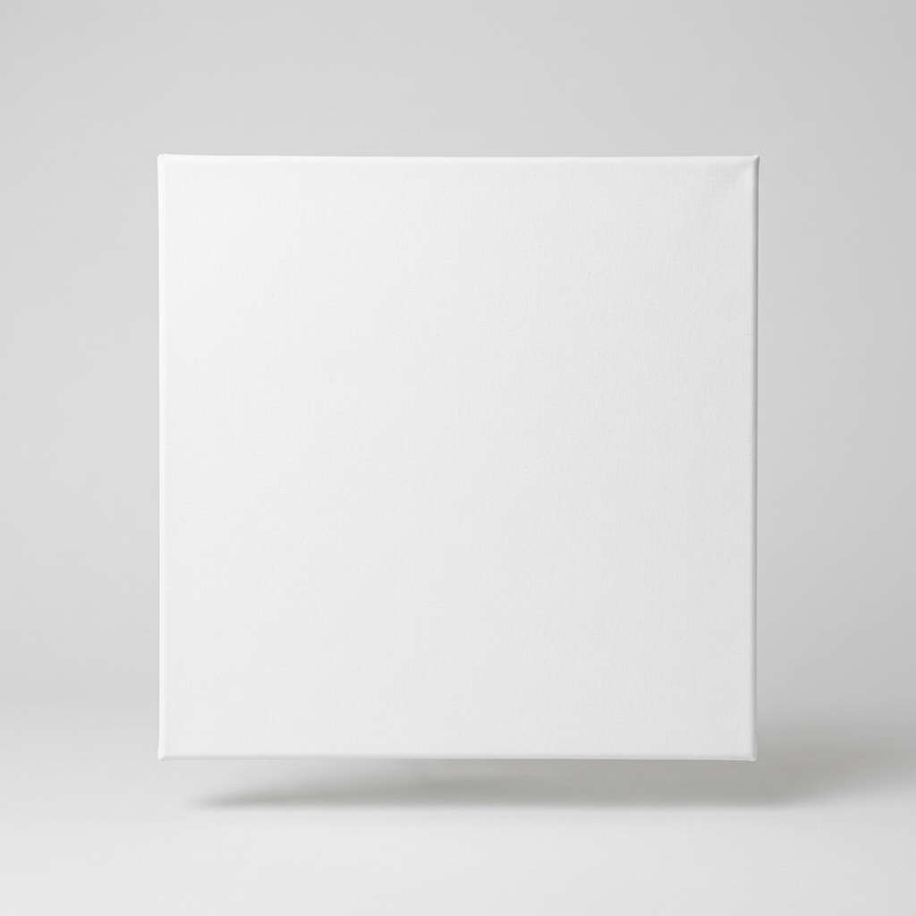 Blank 12 by 12 inch frameless white canvas